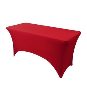 1 Pack Washable Rectangle Spandex Tablecloth, 6FT Red